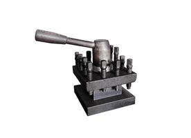 Quick change tool post of metal lathe, quick change tool isolated on white background with clipping path photo