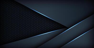 dark abstract blue light background gradient shapes. navy blue hexagon mesh pattern decoration. eps10 vector