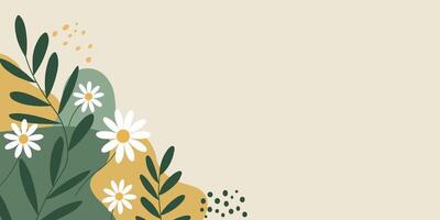 Floral corner with abstract shapes. Modern graphic corner for web design. Nature corner vector
