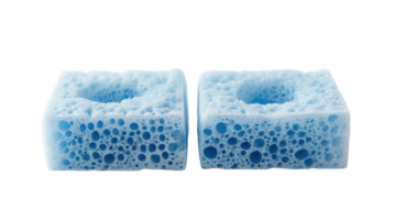 Cleaning sponges in blue color with textured surface for effective scrubbing and absorbing png