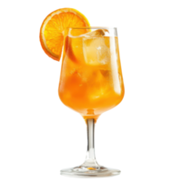 Refreshing Orange Cocktail with Ice and Garnish in Elegant Glass png