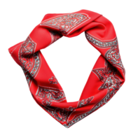 Elegant Red Bandana with Intricate Pattern in a Stylish Layout png