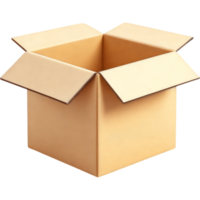 Empty Open Cardboard Box with Flaps png