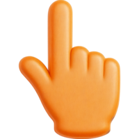 Orange Pointing Hand with Defined Fingers png