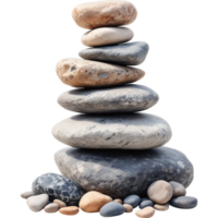 Coastal Stone Stack with a Variety of Shapes and Sizes png