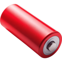 Shiny Red AA Battery png