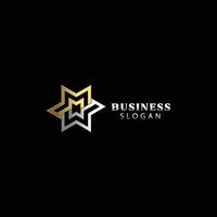 MW David Star Linear Monogram on Black Background vector