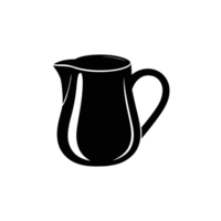 A black silhouette depicts a simple pitcher with a handle and spout cutouts png