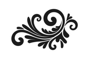 Elegant swirls intertwine to create a symmetrical and ornamental design, evoking a sense of movement and flow. cutouts png