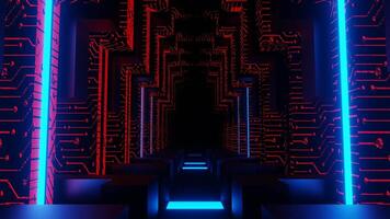 Red and Blue Chip Shapes Indoors Background VJ Loop in 4K video