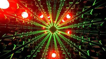 Red and Green Bright Glow Strobe Tunnel Background VJ Loop in 4K video