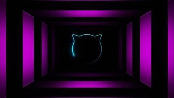 Pink and Cyan Strobe Cat Face Background VJ Loop in 4K video