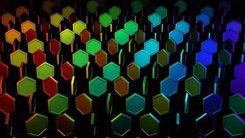 Multicolor Abstract Hexagon Rotation Background VJ Loop in 4K video