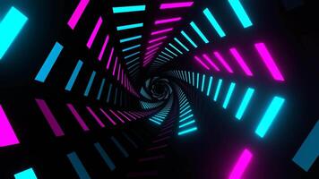 Cyan and Pink Neon Spiral Lights Move Background VJ Loop in 4K video