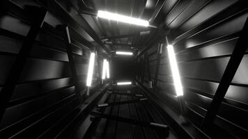 White Stepped Neon Strobe Tunnel Background VJ Loop in 4K video