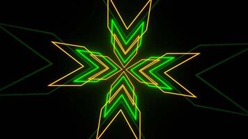 Green and Orange Neon Arrows Rotated Background VJ Loop in 4K video