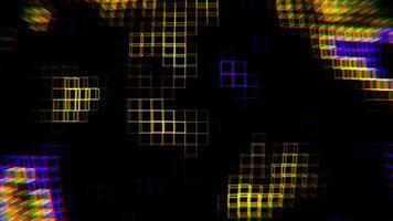 Purple and Yellow Neon Cubic Frame Wave Background VJ Loop in 4K video