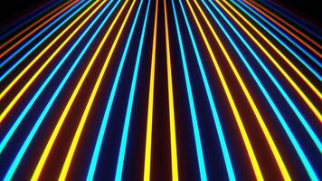 Orange and Blue Descending Endless Neon Lines Background VJ Loop in 4K video