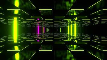 Green and Pink Abstract Strobe Wave Corridor Background VJ Loop in 4K video
