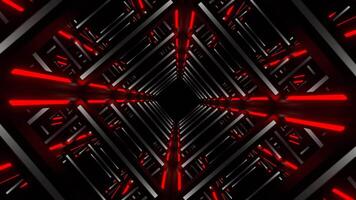 Red and White Movement Through Neon Frames Background VJ Loop in 4K video