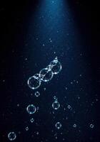 Soap bubbles in a magical scene, with shimmering light and enchanting colors photo