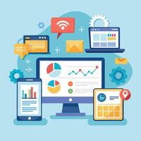 Comprehensive Templates for Effective Digital Marketing Presentations vector