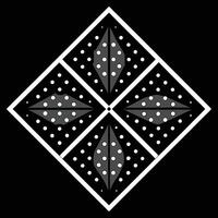 Modern Geometric Monochrome Dotted Diamond Pattern Artwork vector