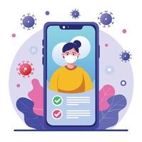 Illustration of a COVID 19 Exposure Notification App Template vector