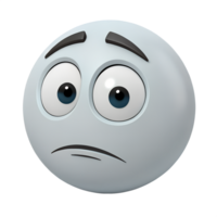 3D icon, Skeptical Emoticon with One Eyebrow Raised png