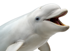 Beluga Whale - Known for its smiling face and vocal sounds., isolated on a transparent background png