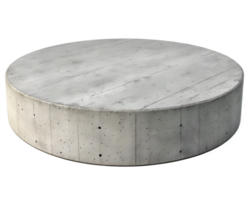 A round concrete platform with a smooth top and textured sides, isolated on a transparent background png