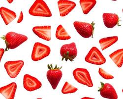 A bunch of strawberries are arranged in a pattern photo