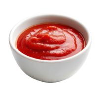 Ketchup in bowl, full view on transparent background png
