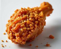 Crunchy Fried Chicken Drumstick with Flavorful Crust and Toppings photo