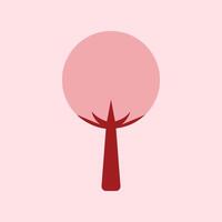 Tree design over pink background illustration Eps10 file. Illustration of a tree with pink leaves a pink background. tree icon design, Design element illustration of tree vector