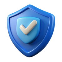 Blue shield icon with a checkmark, symbolizing security and trust in digital platforms. png