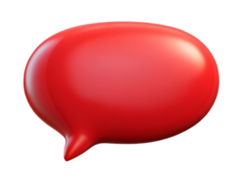 A vibrant red speech bubble, symbolizing communication and dialogue in modern design. png