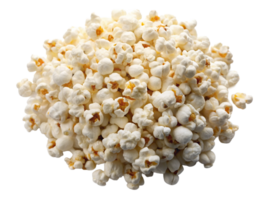 A fluffy mound of freshly popped popcorn, perfect for movie night or snacking. png