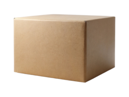 A plain, unmarked cardboard box, perfect for shipping or storage, showcasing a simple and minimalistic design. png