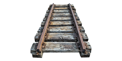 Section of Wooden Train Tracks Isolated on Transparent Background png