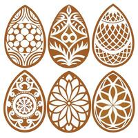 Intricate Easter Egg Openwork Templates for Laser Cutting or Etching vector