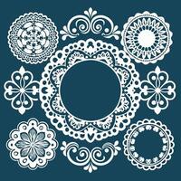 Intricate Laser Cut Lace Frame Templates for Decorative Embellishments vector