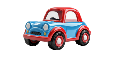 Toy Car In Blue And Red Colors. Playful And Vibrant Design For Children'S Entertainment Isolated On Transparent Background png