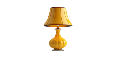Elegant Yellow Table Lamp With Classic Design. Home Decor And Interior Lighting Solution Isolated On Transparent Background png