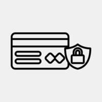 Icon secure payment. Cashless society elements. Icon in line style. vector