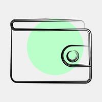Icon wallet. Cashless society elements. Icon in color spot style. vector