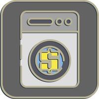 Icon money loundry. Cashless society elements. Icon in embossed style. vector