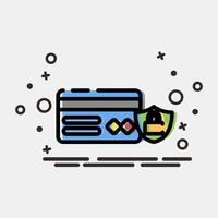 Icon secure payment. Cashless society elements. Icon in MBE style. vector