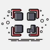 Icon qr code scan. Cashless society elements. Icon in MBE style. vector