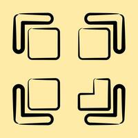 Icon qr code scan. Cashless society elements. Icon in hand drawn style. vector